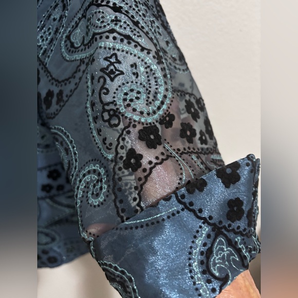 R&M Richards Blue Paisley Blazer - Picture 5 of 8